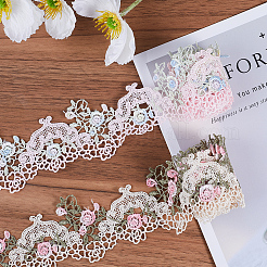 4 ярд двухцветных полиэстеровых кружевных лент для отделки OCOR-GF0005-04