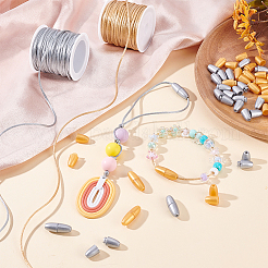 Schmuckherstellungssets mit Sollbruchverschlüssen aus Kunststoff und geflochtenen Nylonfäden&nbsp;DIY-PH0029-26