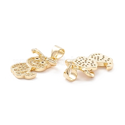 Pendentifs avec zircon cubiques à micro-pavés en laiton&nbsp;KK-D067-06G-01-RS