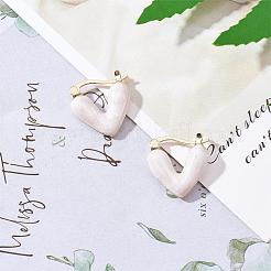 Серьги-кольца с эмалевыми сердечками JE1108A