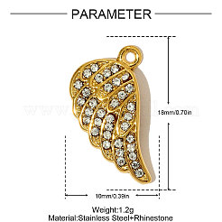 Подвески из нержавеющей стали 304 со стразами STAS-OY005-43G