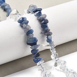 Нити бусин из натурального кварцевого кристалла и синего авантюрина (окрашенные и нагретые) G-L610-A28-01