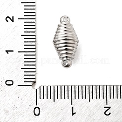 304ステンレススチール製マグネット留め具  リブ付き双円錐形  ステンレス鋼色  15x7.5mm  穴：1.2mm&nbsp;STAS-F350-04B-P