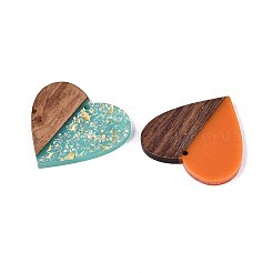 Подвески из непрозрачной смолы и орехового дерева&nbsp;RESI-T060-16M