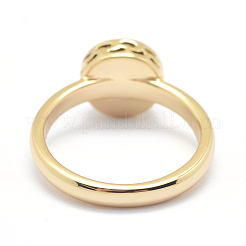 Гальванизированный естественный druzy агат кристалл палец кольца RJEW-I054-11G-RS