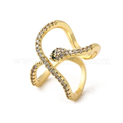 Манжеты из латуни с микро паве кубический цирконий для женщин RJEW-F188-01G