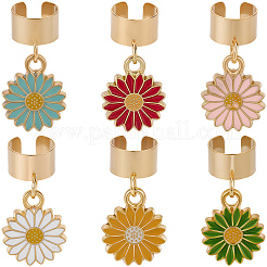 6 шт. подвеска-стетоскоп в виде цветка из сплава&nbsp;HJEW-SP0001-35