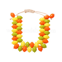 Bracelets ajustables en plastique tressé citron pour femmes&nbsp;WG2B9FF-01