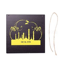 Tablero de densidad de tema eid adorno de pared de madera colgantes de placa de puerta&nbsp;HJEW-C004-01D