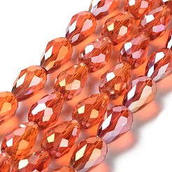 Гальванические стеклянные бусины EGLA-R006-15x10mm-M