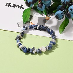 Natürliche Sodalith-Chipperlen Stretch-Armbänder&nbsp;BJEW-JB05765-03