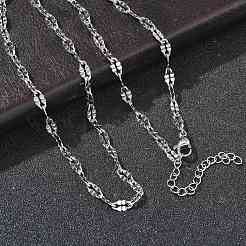Collares de cadena de acero inoxidable 304 de 4.5 mm con acabado mate.&nbsp;NJEW-D328-03P-02