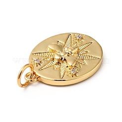 Подвески из латуни с покрытием из прозрачного кубического циркония KK-H431-51G