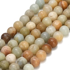Fili di perline di amazzonite con fiori naturali smerigliati&nbsp;GG-CBA6382-A04-8mm-01