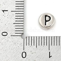 925 abalorio plano redondo de plata de ley con letras&nbsp;LS-STER-G044-01AS-P