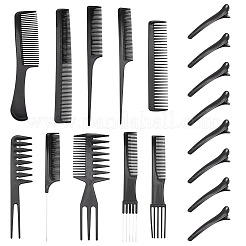 Set di 10 pettine per capelli in plastica e 10 fermagli a coccodrillo per parrucchiere&nbsp;DIY-TA0015-58
