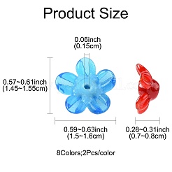 16шт 8 цвета бусины лэмпворк ручной работы LAMP-FS0001-26