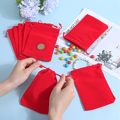 Прямоугольные бархатные мешочки на шнурке TP-BBC0001-06D