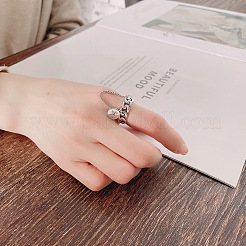 Плоская круглая цепочка с панцирем 925 регулируемые кольца из стерлингового серебра для женщин&nbsp;FS-WG6366E-01