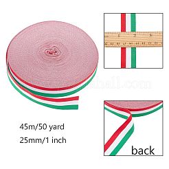 フラットストライプグログランポリエステルリボン  ウェビング衣類縫製アクセサリー  カラフル  25mm&nbsp;EC-WH0003-13-A03