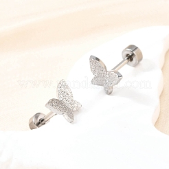 Boucles d'oreilles à tige en acier inoxydable 304&nbsp;EJEW-H161-01P-D