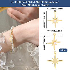 40 шт. подвески из латуни и АБС-пластика с имитацией жемчуга&nbsp;KK-BBC0022-15