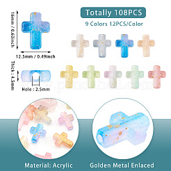 96 шт. 8-х видов градиентных прозрачных акриловых бусин&nbsp;OACR-TA0003-42