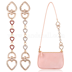 Сплав микро паве стразы сердце звено сумка удлинитель цепи&nbsp;HJEW-YW00118-01