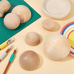 6 шт. 6-х стилистических деревянных полукруглых чехлов для инструментов моделирования&nbsp;WOOD-OC0004-35