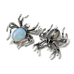 Spilla a forma di ragno con strass jet e pavé in lega di articoli a duplice uso&nbsp;JEWB-C026-07F-AS