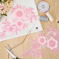 1 пара цветочных кружевных аксессуаров из полиэстера с вышивкой из органзы&nbsp;DIY-CY0002-32B