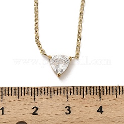 Ожерелья из нержавеющей стали 304 с треугольным кулоном из кубического циркония для женщин NJEW-Z064-02G