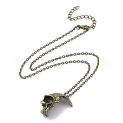 Collar con colgante de medio cráneo roto de aleación retro para hombres y mujeres&nbsp;NJEW-B085-04B