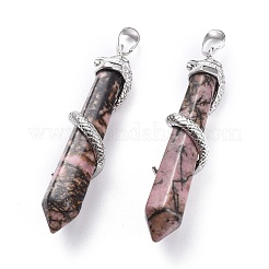 Натуральные родониты большие остроконечные подвески&nbsp;G-F696-B04