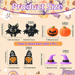 8 шт. 4 стильных бусины из пищевого силикона для Хэллоуина&nbsp;SIL-YW0002-17