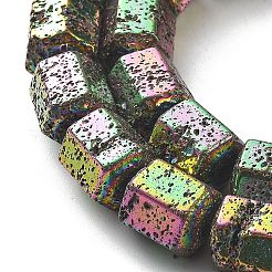 Fili di perle di roccia lavica naturale elettrodeposta&nbsp;G-A251-A01-01K