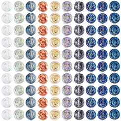 100шт 10 цвета гальванические прозрачные стеклянные бусины EGLA-TA0012-99