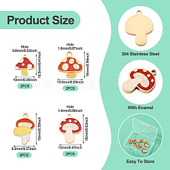 8 шт. 4 стиля эмалевых подвесок из нержавеющей стали 304&nbsp;STAS-TA0003-37