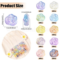 100 шт. 10-х цветные прозрачные обычные стеклянные бусины&nbsp;GLAA-YW0005-45