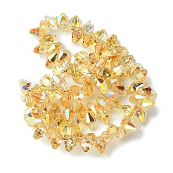 Прозрачные стеклянные бусины гальваническим пряди&nbsp;GLAA-K064-06A-HP01