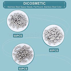 180 шт. 3-х видов проставочных бусин из нержавеющей стали 304&nbsp;STAS-DC0002-18