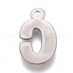 変色しにくい304ステンレススチールペンダント  アルファベット  文字.c  16x10x2mm  穴：1mm&nbsp;STAS-H119-01P-C