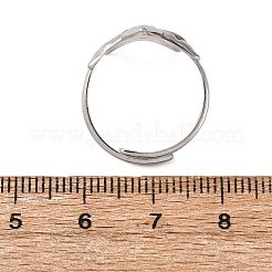 Anillos llamativos de puño abierto ajustables de acero inoxidable 304&nbsp;RJEW-C083-19P-04