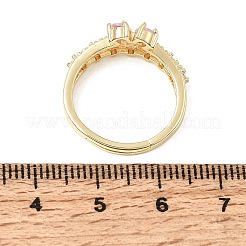 Messing Micro Pave Zirkonia Manschette offene Ringe&nbsp;CU-CBA5C10-07G