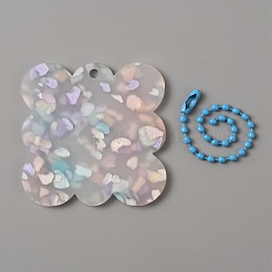 Porte-clés pendentif disque acrylique translucide&nbsp;KEYC-WH0027-85C-02