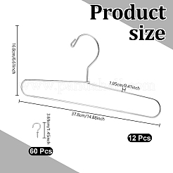 合金製ハンガー12本  鉄製カップフック天井フック60個付き  プラチナ  168x378x10.5mm&nbsp;AJEW-UN0005-61
