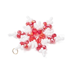 Подвески-снежинки из стеклянных бусин&nbsp;PALLOY-MZ00890-03