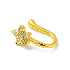 Клипса со звездой из прозрачного кубического циркония на кольцах в носу&nbsp;AJEW-F059-04G