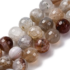 Нити бусин из натурального агата с прожилками дракона (окрашенные и нагретые)&nbsp;G-K390-A09-01