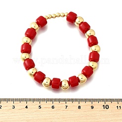 Абс имитация жемчуга круглые бусины эластичные браслеты для женщин BJEW-D317-12C-G